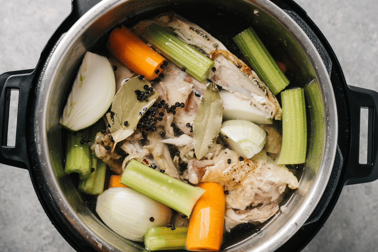 vegetables cooking in instant pot