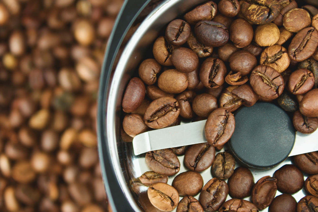 coffee grinder grinding coffee