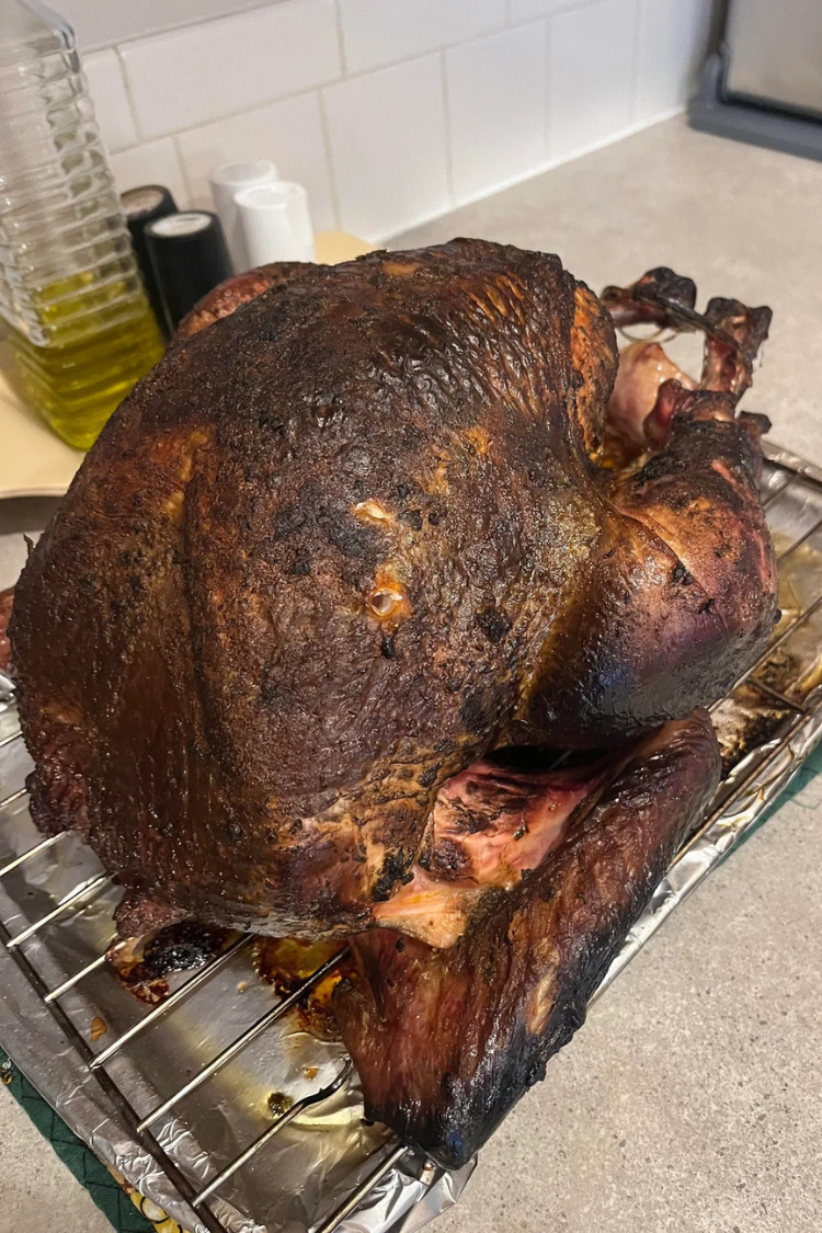 smoking a turkey